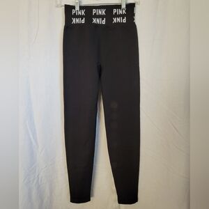 Pink Active Logo Seamless Classic Black Legging Size small